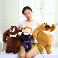 ตุ๊กตาหมี Boonie Bears ของแท้ของเล่นตุ๊กตาหมีตัวใหญ่ตุ๊กตายัดนุ่นหัวล้านแบบสองหัวชุดตุ๊กตาตุ๊กตาของขวัญสำหรับเด็ก