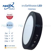 Neo-x ดาวน์ไลท์ LED SLIM ติดลอยกลม ไฟดาวน์ไลท์ โคมติดลอย LED ทรงกลม โคมสีดำ Neo-X