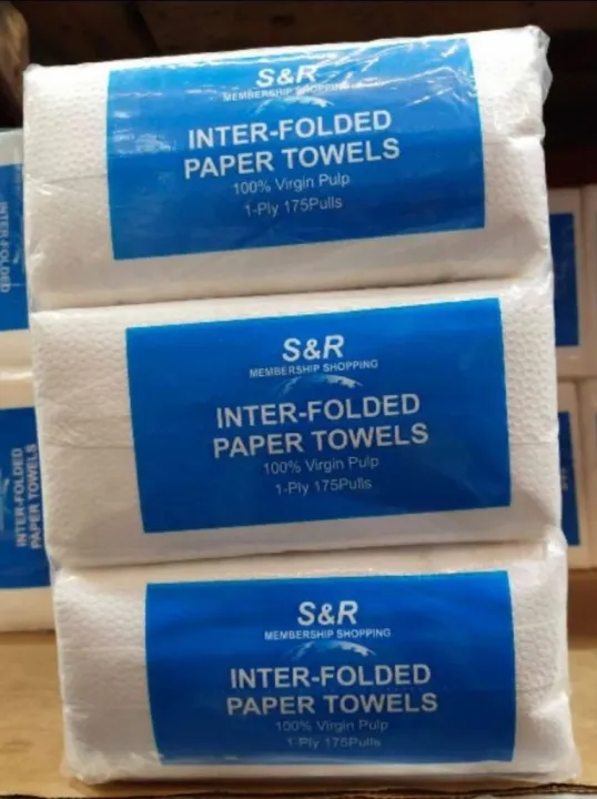 S & R Inter Folded Paper Towels 175 sheets/6 packs Lazada PH