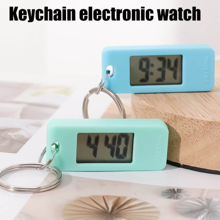 Portable Mini Electronic Clock Keychain Watch Digital Time Display