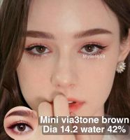 คอนแทคเลนส์ mini via3tone brown ขนาดมินิ รายเดือน ใส่สบายมีอย.