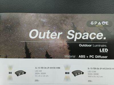 SL-10-TER-06-2P-4W30-WBK LIGHTING | Outer Space SL-10-TER-06-3P-5W30-WBK โคมไฟติดผนังภายนอก LED 4W & 5.5W 3000K วัสดุ ABS รุ่น TER-06 (2P,-3P)