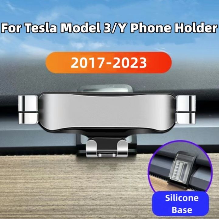 Car Phone Holder For Tesla Model 3 Y 2017 2018 2019 2020 2021 2022 2023  Styling Bracket GPS Stand Rotatable Mobile Accessories