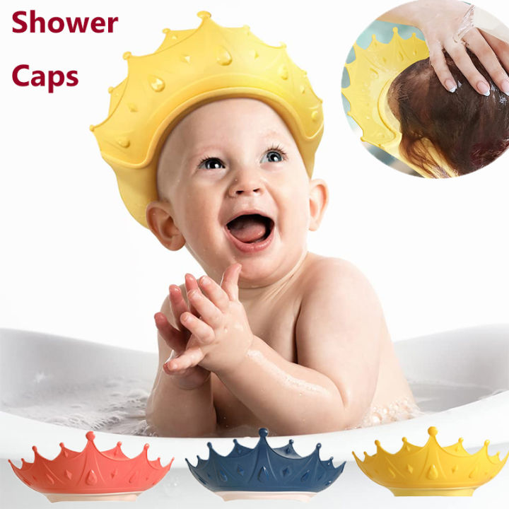 New Adjustable Baby Shower Cap Kids Shampoo Shield Cap Waterproof