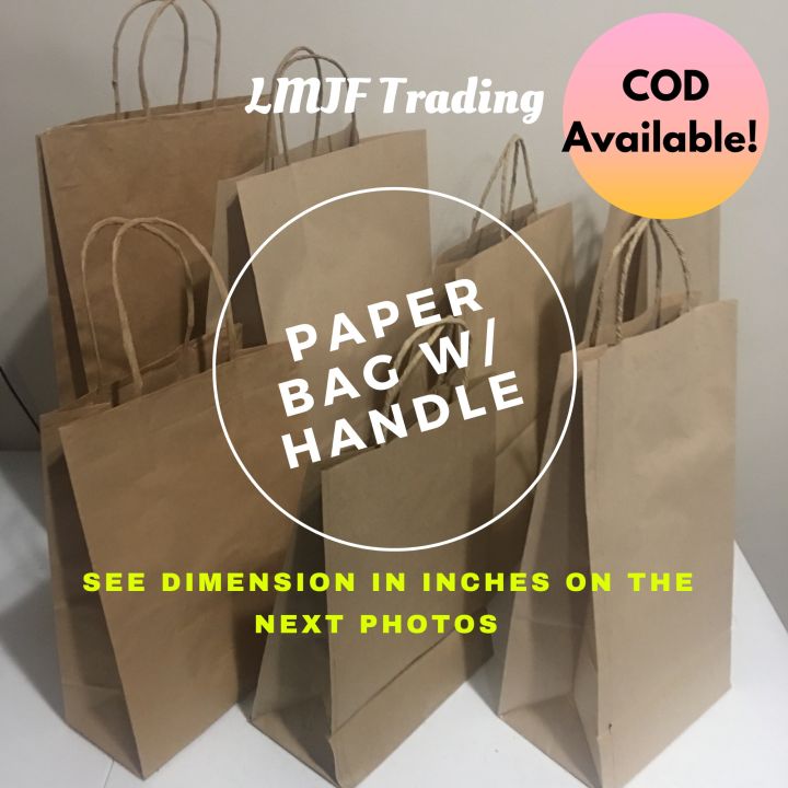 Brown Paper Bag With Handle (Regular/Thick) | Lazada PH