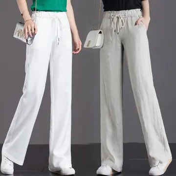 Buy White Loose Pants For Women High Waist online