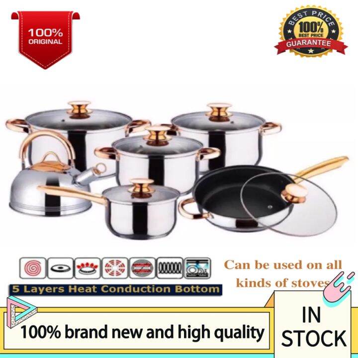 Kaisa Villa KV1004 12 Piece Stainless Steel Induction Cookware Set