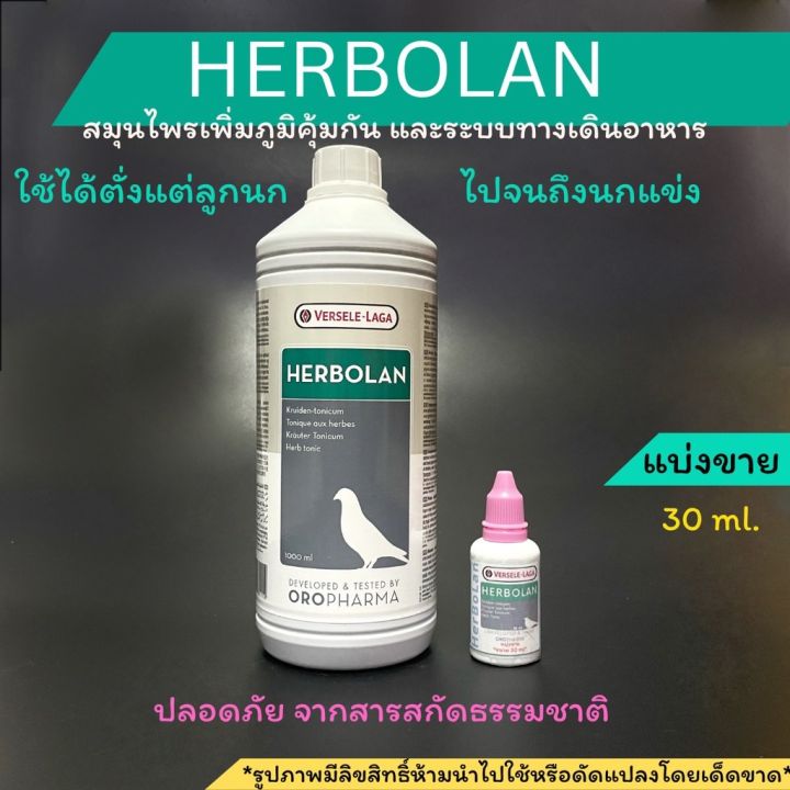 แบ่งขาย30ml-herbolan-สมุนไพรต้านทานโรค-บำรุงนกเพิ่มภูมิคุ้มกัน-และระบบทางเดินอาหาร