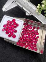 ทับทิมของเทียม สีแดง OVAL shape MAN MADE CREATED  RUBY  4X3 MM. TOP GEMSTONE