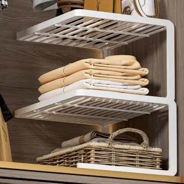 Layered wardrobe partition storage rack hot sale