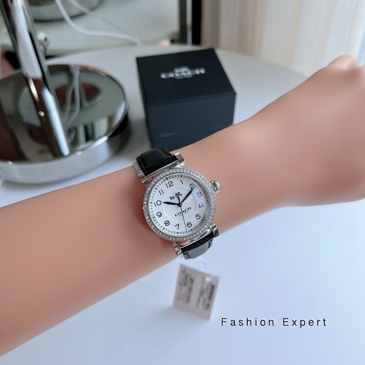 ของแท้100-นาฬิกาข้อมือ-coach-coach-madison-silver-dial-ladies-fashion-watch-style-no-14502399