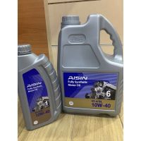 AISIN น้ำมันเครื่องสังเคราะห์100% ยี่ห้อ Aisin FULLY SYNTHETIC  สำหรับเครื่องดีเซล  CI-4/SL 10W-40 6ลิตรแถม1ลิตร