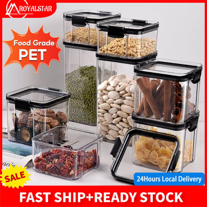 Royalstar Transparent Sealed Storage Tank Square Food Grade Preservation Storage Jars Kitchen