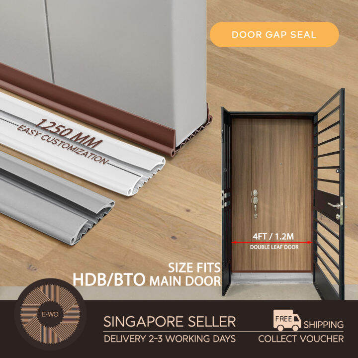 1.25m Bottom Door Gap Seal Strip for HDB and BTO Main Door, Acoustic Soundproof Door Strip