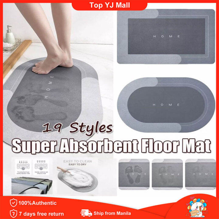 Top YJ Mall Fast Drying Bathroom Mat AntiSlip Absorbent Diatom Mud