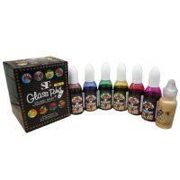 สีเพ้นแก้ว3D สูตรน้ำมันแห้งเร็ว 6สี, 20ml Set A ยี่ห้อ st