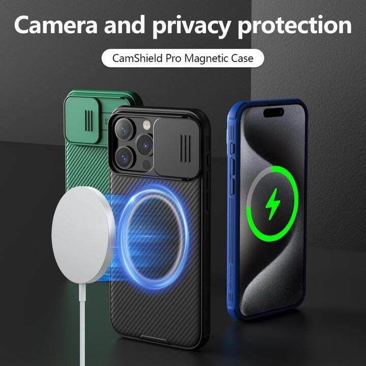 Nillkin Magnetic Case For iPhone 15 Pro Max Sliding Camera Cover ...