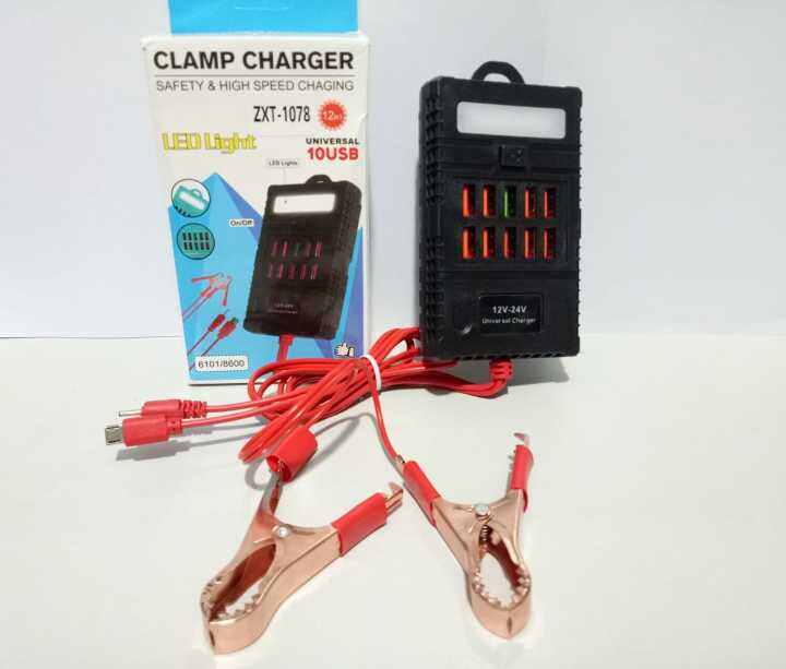 Multifungsi Charger Dc 10 Usb Dan 8 Usb Aki 12v-24v | Lazada Indonesia