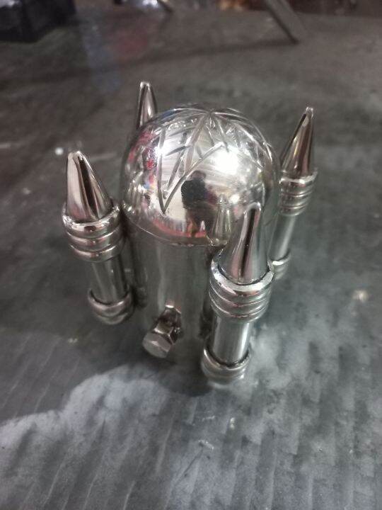 Tricycle Stainless Sidewheel Cap, NEW ROUND with POINTED Style Random