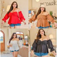 เสื้อทรงเปิดไหล่ มีสายคล้องคอ อก42-50# สาวอวบอ้วน Plus Size