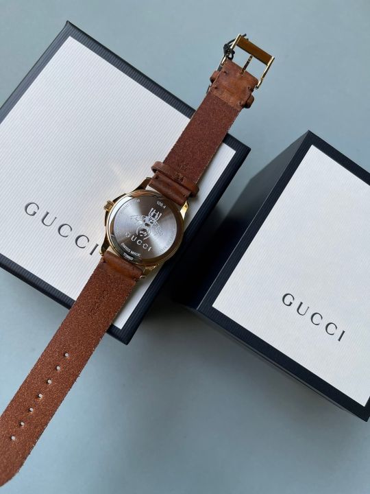 นาฬิกาข้อมือ-gucci-watch-หน้าปัด-เสือ-กรอบทอง-ขนาด-38mm