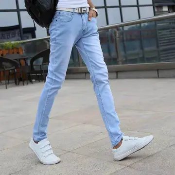 ankle length jeans mens | Men Slim-fit Ankle-length Jeans,Stylish Working  Casual Daily Denim Pants,Classic Color Version,Youth Fashion Must Trousers  Straight-leg jeans Blue 28