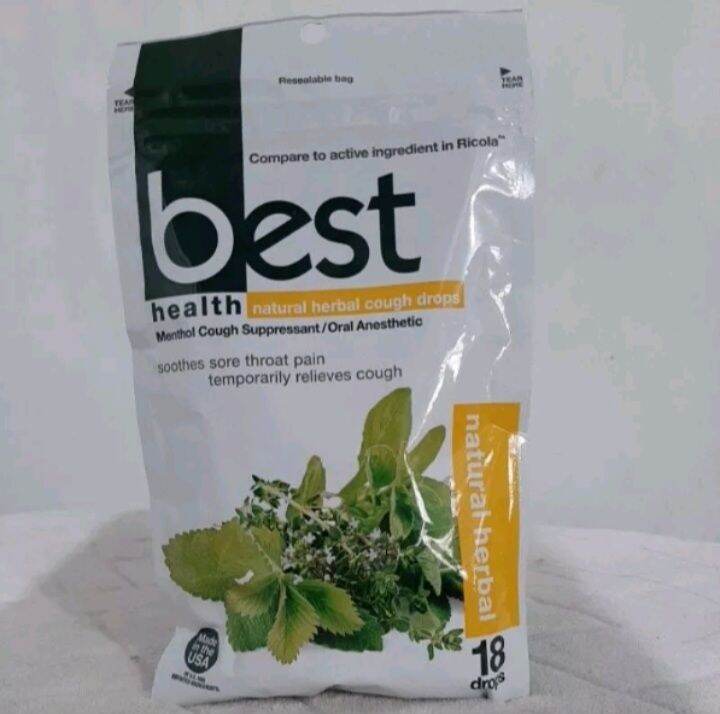 Natural Herbal Cough Drops Menthol Cough Suppressant/Oral Anesthetic 18