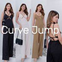 CURVE JUMP จั๊มพ์สูทยาว ช่วงอกเซฟ ผูกหลังผูกคอได้ตามสัดส่วน ช่วงแหวกใต้อกปรับให้เข้ากับตัวได้ ช่วงเอวสายสม็อคตีเกล็ดหน้า