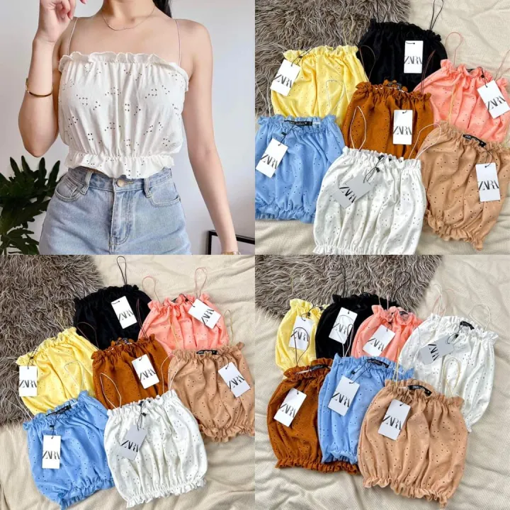 LEXI EYELET STRING TUBE TOP Lazada PH