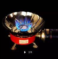 เตาแค้มปิ้งต้านลม เตาแก๊สปิคนิคมีบังใบกันลม WINDPROOF CAMPING STOVE K-203ไฟแรง ไม่เปลืองแก๊ส