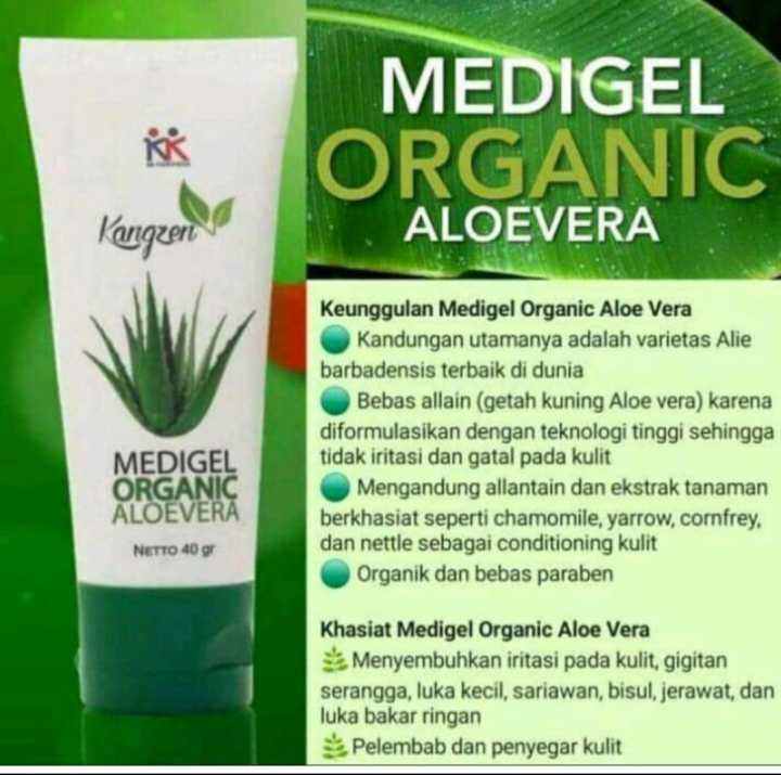 Kangzen Medigel organic Natural Aloe Vera gel untuk pelembab wajah
