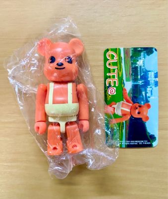 ฟิกเกอร์ bearbrick 100% Series 6 : Orange Bear (CUTE) (ใหม่ในซอง มีการ์ด) ของญี่ปุ่นแท้💯 (งาน Medicom toy)