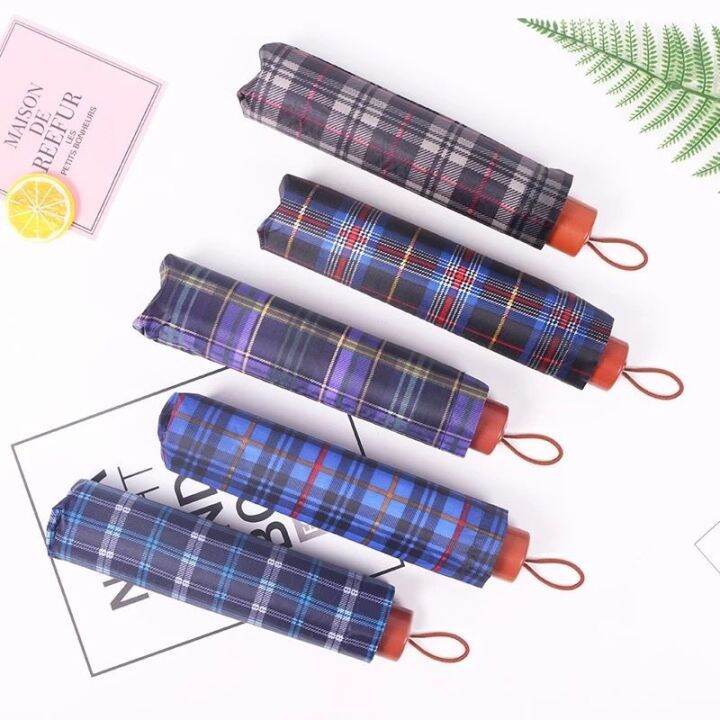Ten framework umbrella classic plaid business umbrella foldable and