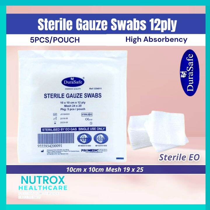 Durasafe Sterile Gauze Swab Cm X Cm X Ply Mesh X S Pack Lazada