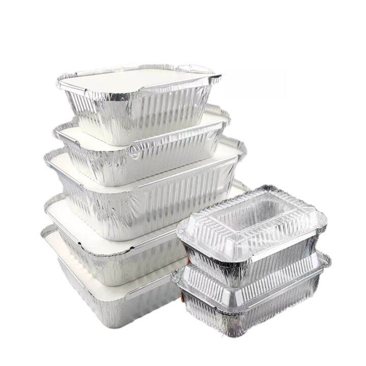 5pcs Aluminum Tray For Food Large aluminum Tray With Lid Cover Large 