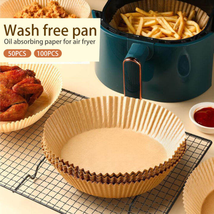 กระดาษรองหม้อทอดไร้น้ำมันทรงกลม แผ่นกระดาษรองหม้อทอด แผ่น รอง หม้อทอด