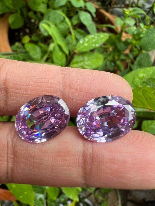 ลาเวนเดอร์-lavender-ม่วง-brilliant-เพชรรัสเซีย-รูปไข่-8x6-มม-4-เม็ด-พลอย-cubic-zirconia-cz-round-shape-8x6-mm-2pcs