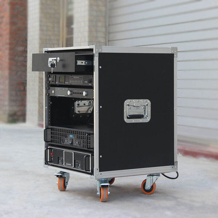 Professional 16U Audio 8 Amplifier Crate Aluminum Edge Rack 10U Mixer 12U Mobile