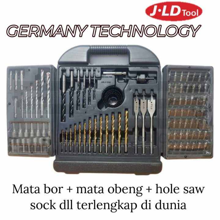 Paket Mata Bor Set Komplit JLD Mata Obeng Hole Saw Sekrup Drill Besi ...