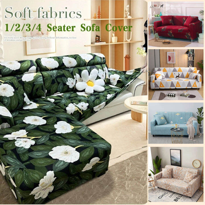 Printed Sofa Cover 1/2/3/4 Seater Full Package Sofa Cover Stretchable