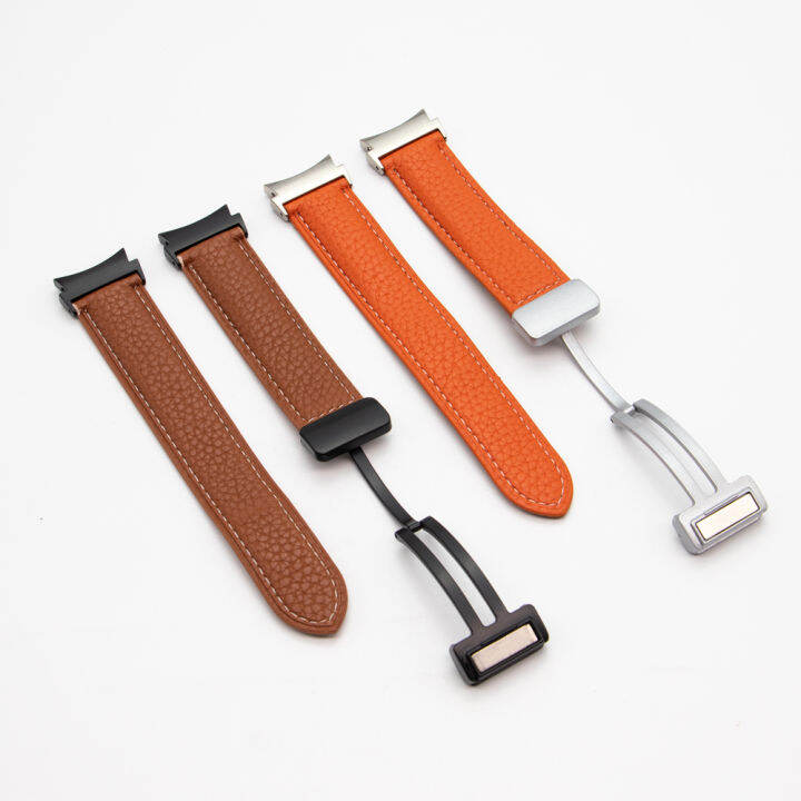 Curved No Gaps Original leather Strap for Samsung Watch 6 4 5 40 44mm