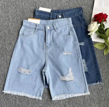 Shop Below Knee Denim Shorts For Women with great discounts and prices  online - Mar 2024