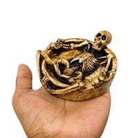 skull ashtray ที่เขี่ย ที่เขี่ยบุหรี รูปปั้นโครงกระดูก หัวกระโหลก ตกแต่งร้าน ของที่ระลึก