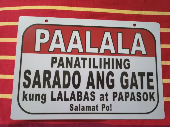 Paalala Panatilihing Sarado Ang Gate Signage Material Pvc Plastic Like Atm And Id 78x11 5140