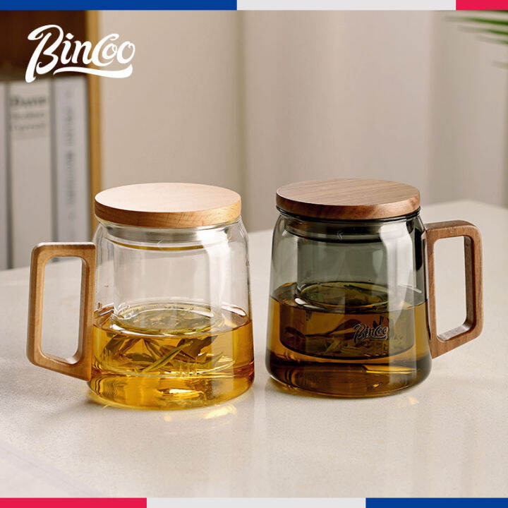 BINCOO Glass Tea Cup with Filter Coffee Mug High Temperature Resistant