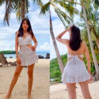 Beachwear crochet mini dress