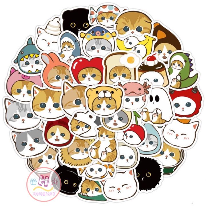sticker-สติ๊กเกอร์-น้องแมวน่ารัก-h-167-น้องแมว-50ชิ้น-น้องน่ารักมาก-น้อง-แมว-น่ารัก-cat-น้อน-แมว-สติ้กเกอร์-เหมียว-แมวส้ม