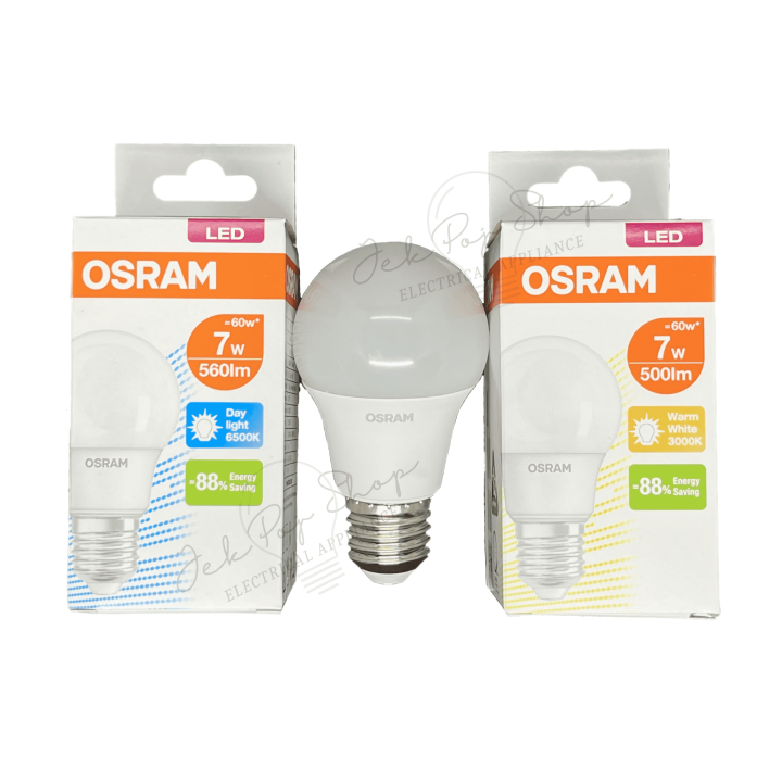 หลอดไฟ-หลอด-led-bulb-หลอดประหยัดไฟ-ขั้ว-e27-ขนาด-5w-7w-9w-12w-14w-สีขาว-daylight-และ-สีวอร์มไวท์-warmwhite-ยี่ห้อ-osram