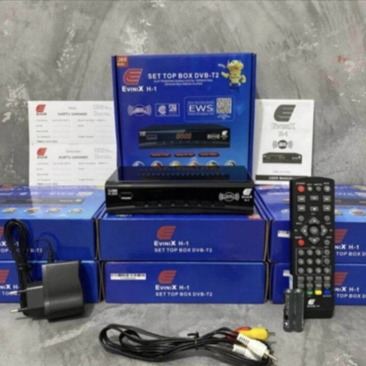 SET TOP BOX TV DIGITAL EVINIX H1 UNTUK TV TABUNG LCD LED PAKAI ANTENA