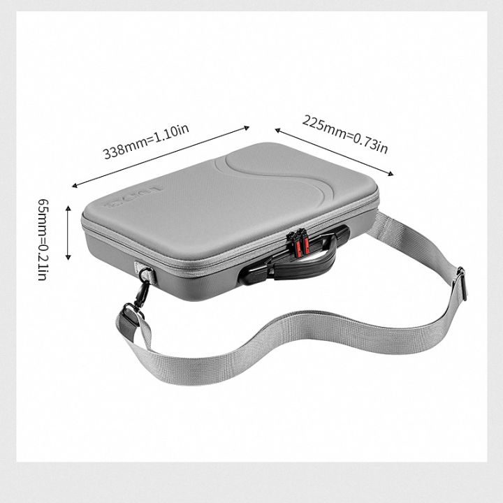 startrc-portable-shoulder-bag-for-insta360-one-x3-accessories-storage-bag-pu-waterproof-handbag-sport-camera-carrying-case-gray